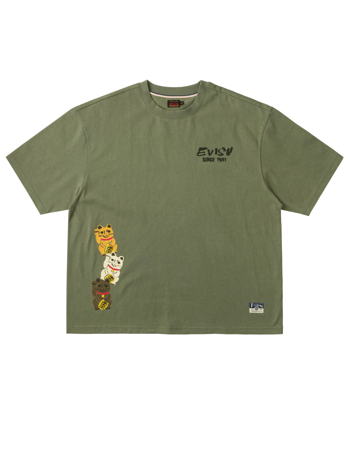 Fortune Cat Daruma Print T-Shirt